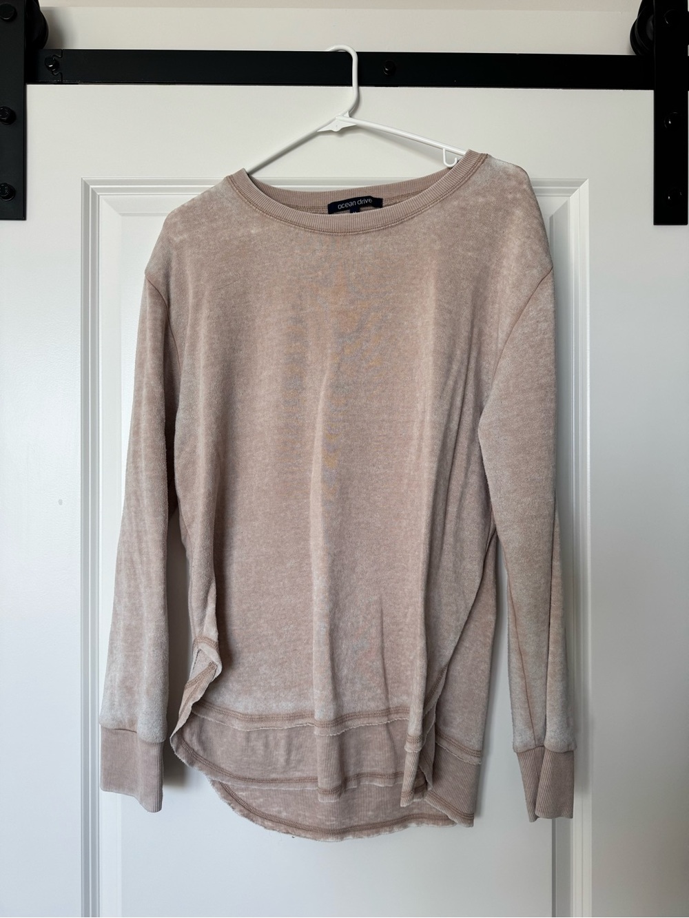 Vintage Wash Long Sleeve Pullover - Blush Taupe